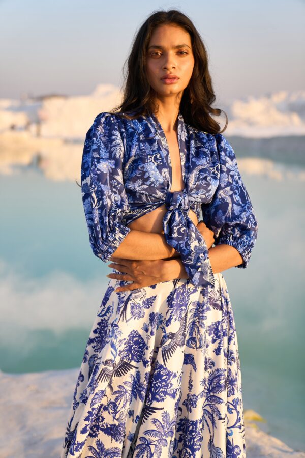 Porcelain Print Tie Top - Image 26