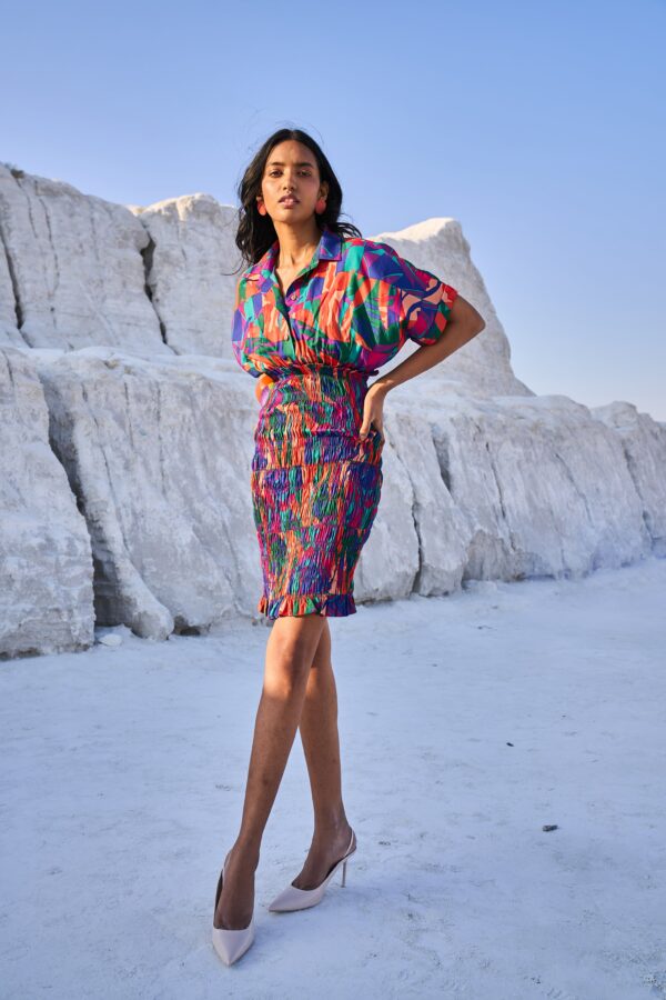 Abstract Smock Shirt Dress - Image 5