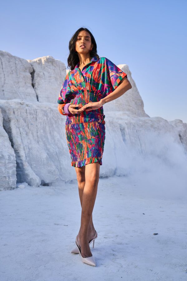 Abstract Smock Shirt Dress - Image 7