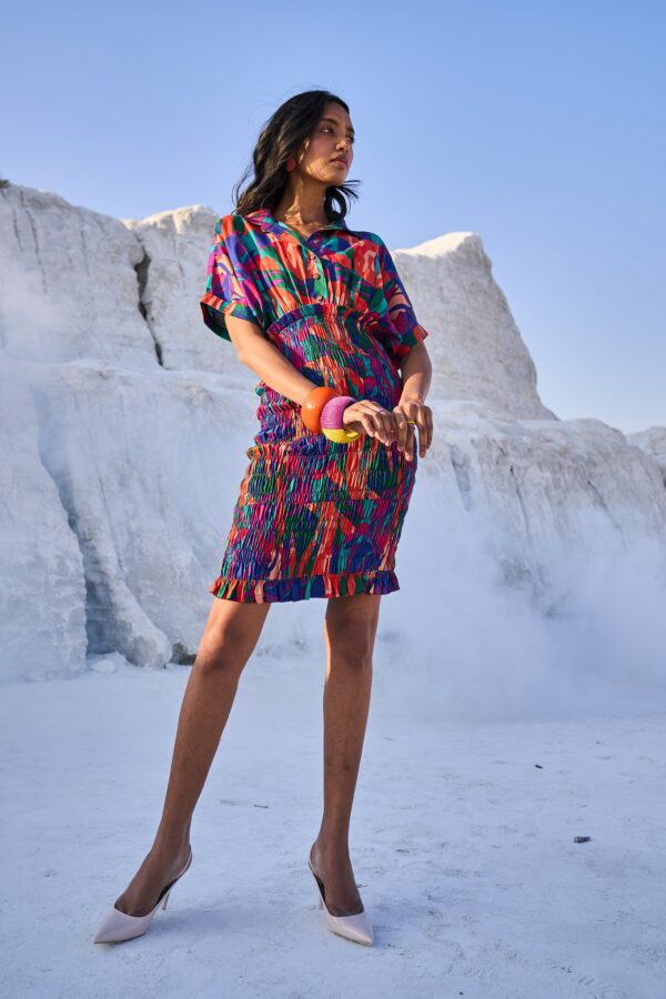 Abstract Smock Shirt Dress - Image 8