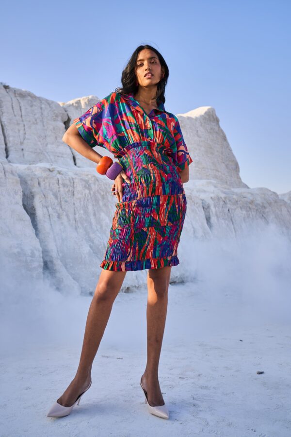 Abstract Smock Shirt Dress - Image 9
