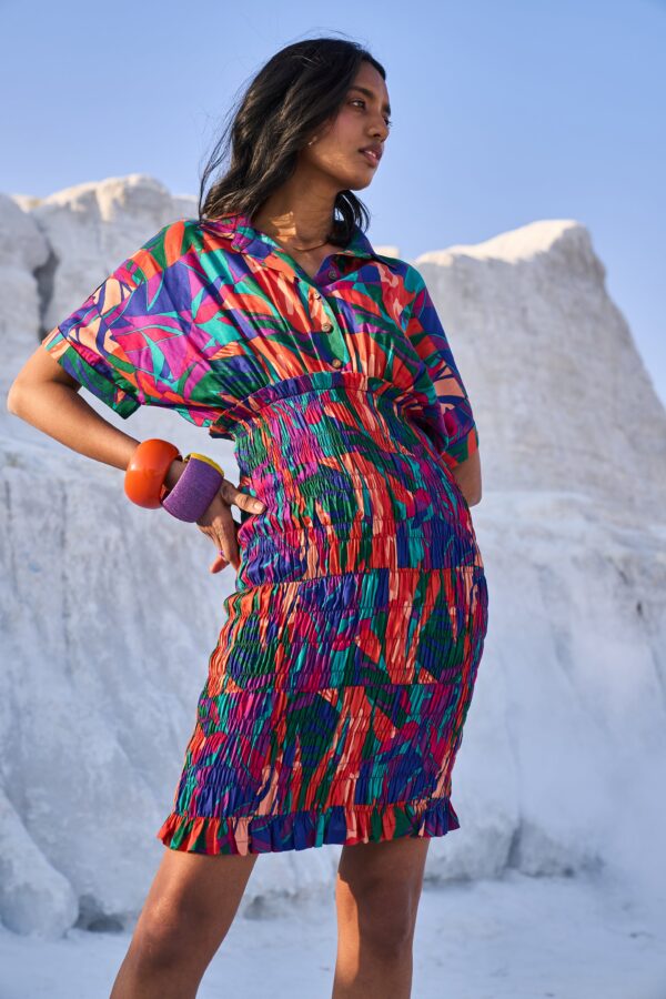 Abstract Smock Shirt Dress - Image 10