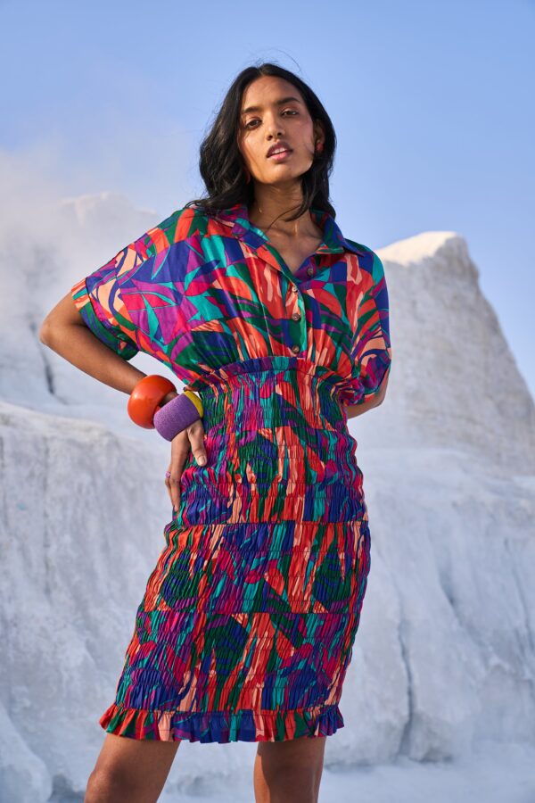 Abstract Smock Shirt Dress - Image 13
