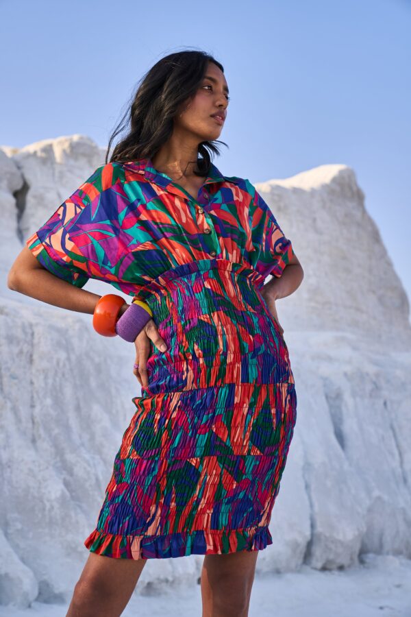Abstract Smock Shirt Dress - Image 14