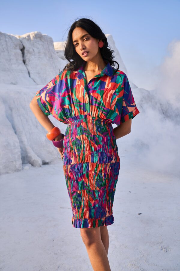 Abstract Smock Shirt Dress - Image 15
