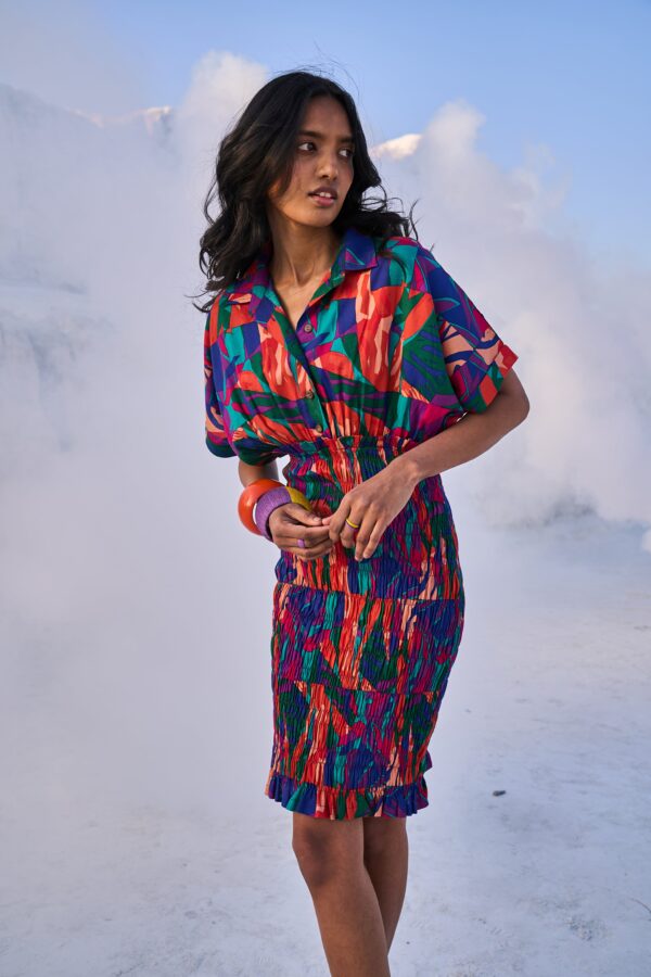Abstract Smock Shirt Dress - Image 17