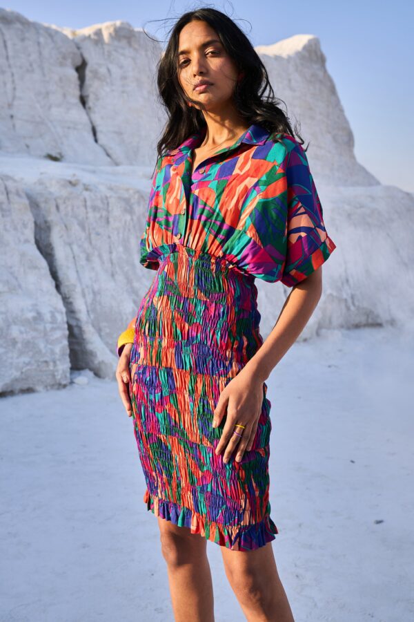 Abstract Smock Shirt Dress - Image 19