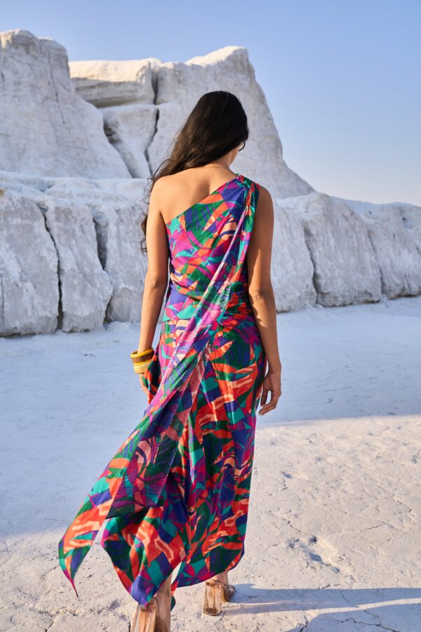 Abstract Printed Drape Top - Image 4