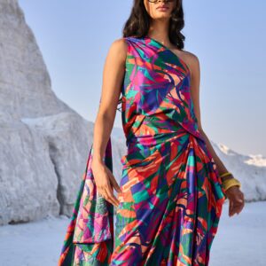 Abstract Printed Drape Top