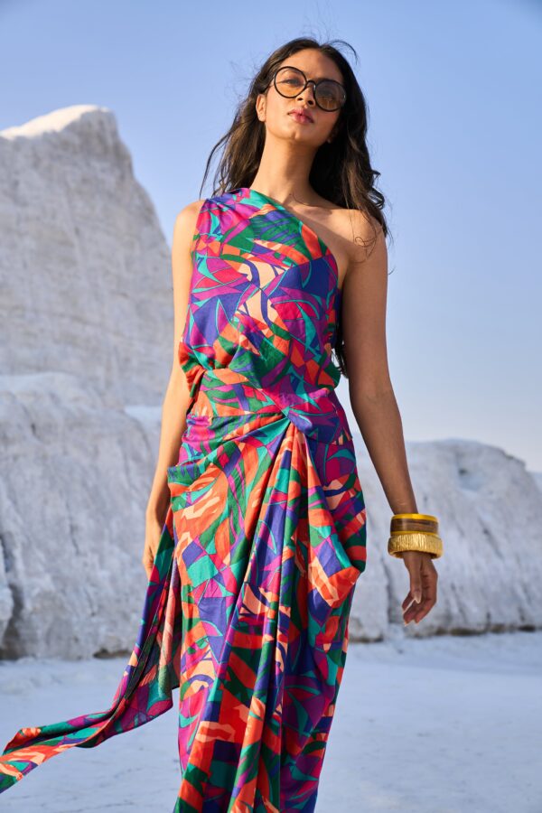 Abstract Printed Drape Top - Image 11