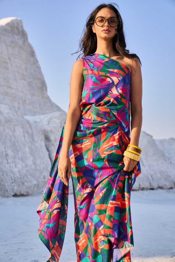 Abstract Printed Drape Top - Image 15