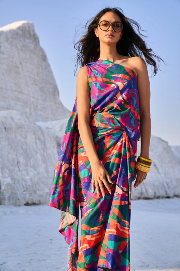 Abstract Printed Drape Top - Image 16