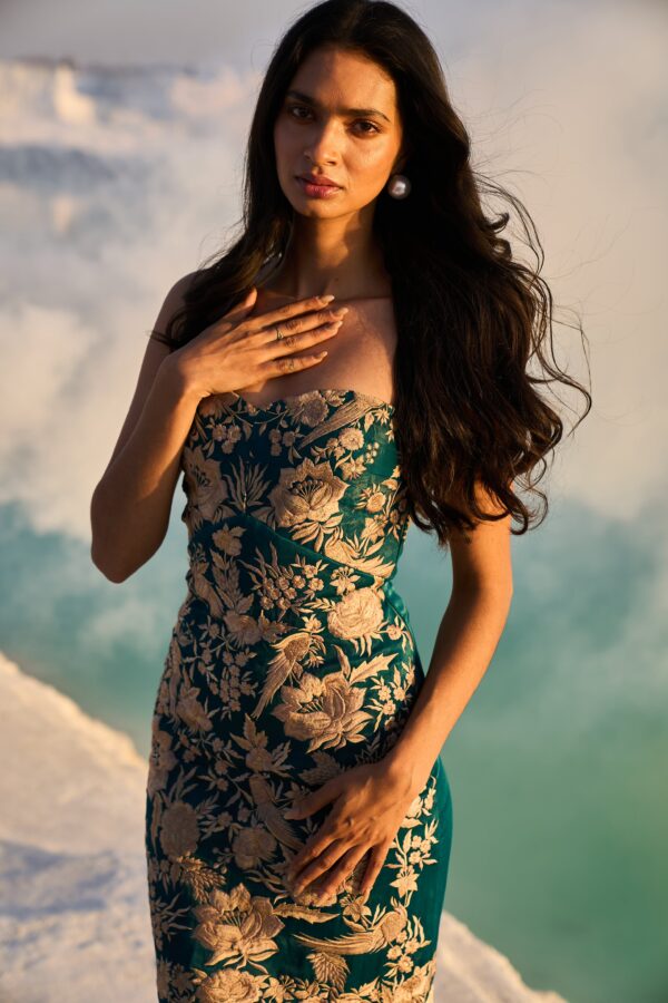 Teal Fringe Hem Dress - Image 20