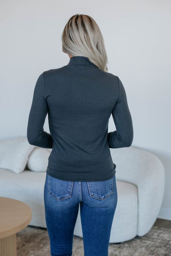 Evelina Mock Neck Top - Midnight - Image 4