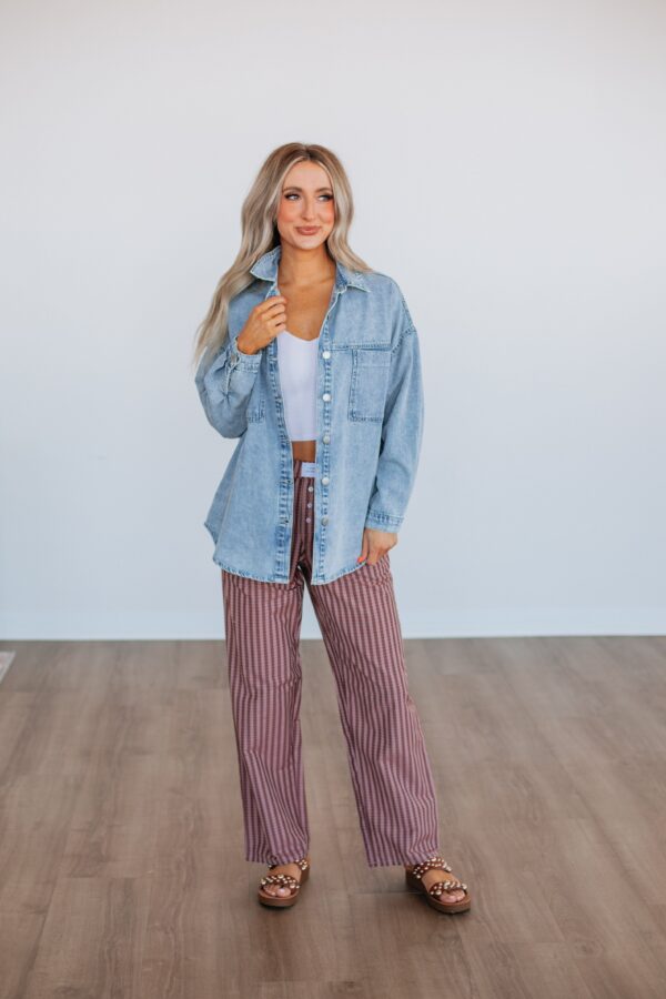 Grayson Risen Denim Shacket - Vintage Light Wash - Image 3