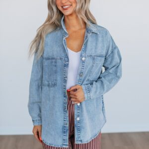Grayson Risen Denim Shacket - Vintage Light Wash