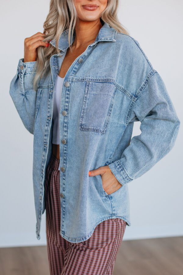 Grayson Risen Denim Shacket - Vintage Light Wash - Image 2
