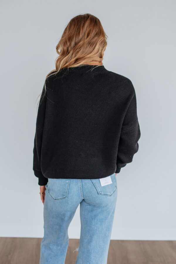 Chelsea Mock Neck Sweater - Black - Image 5