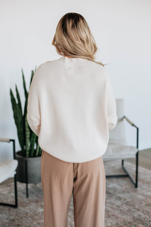 Chelsea Mock Neck Sweater - Natural - Image 5