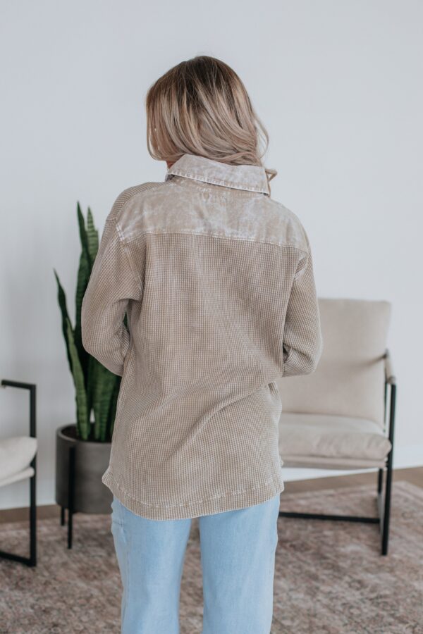 Sallie Waffle Knit Top - Smokey Taupe - Image 5