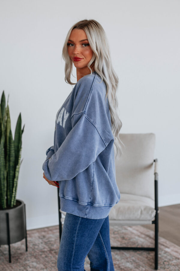 Game Day Oversized Crewneck - Steel Blue - Image 4