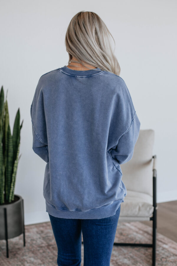Game Day Oversized Crewneck - Steel Blue - Image 5