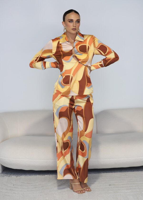 Marisa Retro Print Pants Suit - Image 7