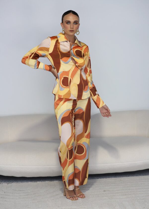 Marisa Retro Print Pants Suit - Image 5