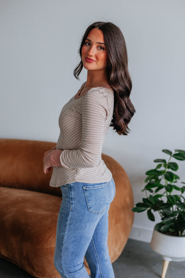 Jalene Ribbed Top - Sand Mix - Image 3