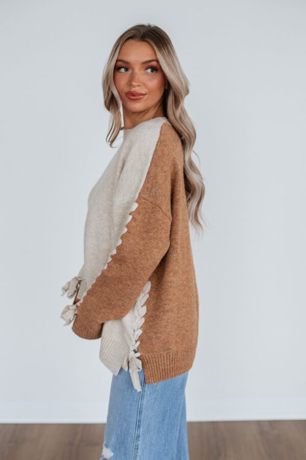 Jaylani Contrast Sweater - Oatmeal - Image 5