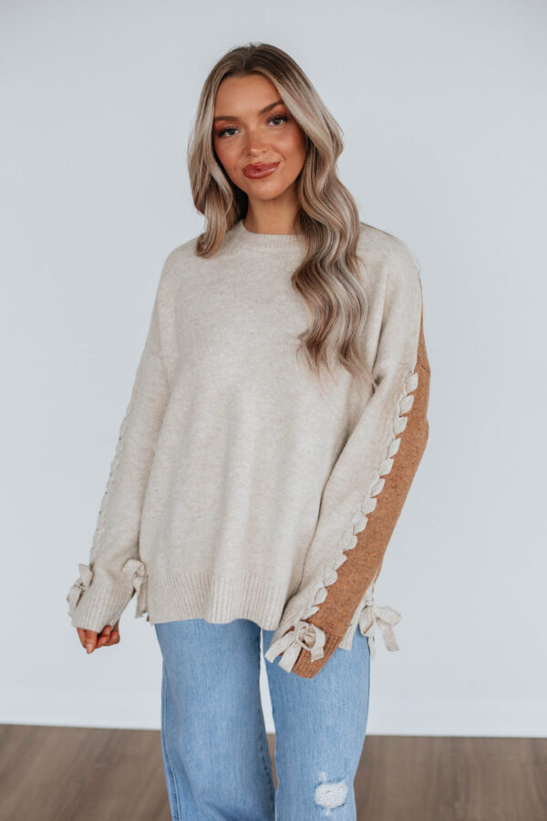 Jaylani Contrast Sweater - Oatmeal