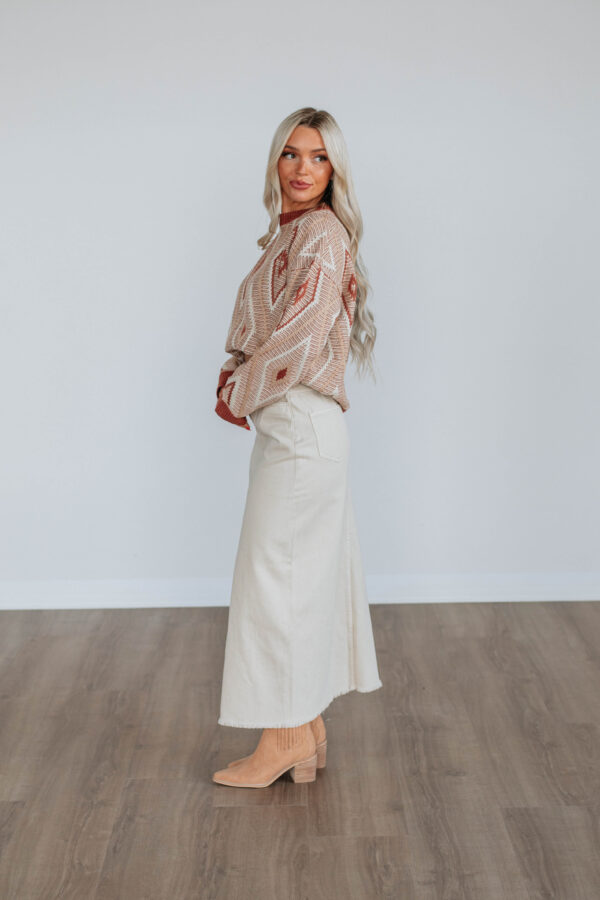 Joy Denim Skirt - Beige - Image 3