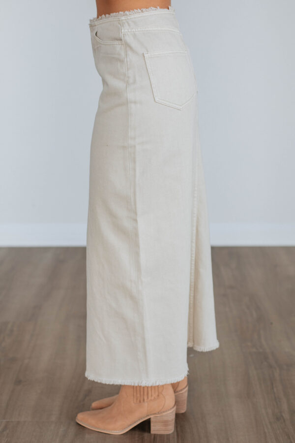 Joy Denim Skirt - Beige - Image 7