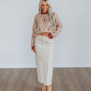 Joy Denim Skirt - Beige