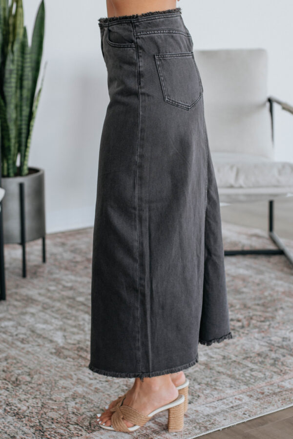 Joy Denim Skirt - Charcoal - Image 3