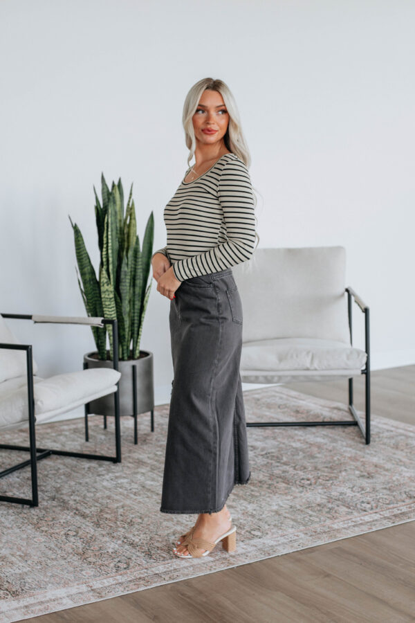 Joy Denim Skirt - Charcoal - Image 4