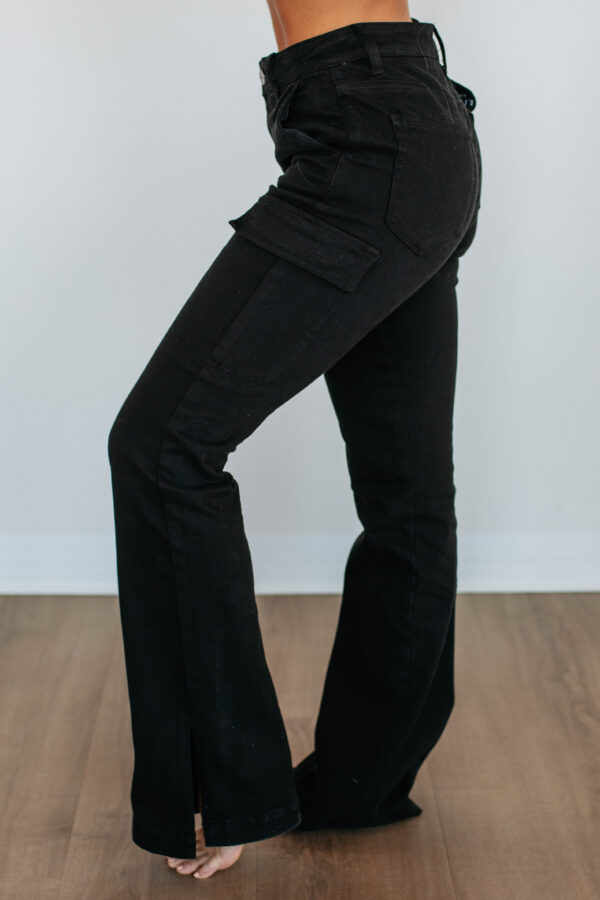 Kayley Risen Cargo Jeans - Black Wash - Image 2