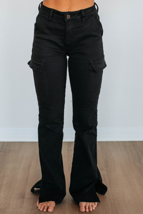 Kayley Risen Cargo Jeans - Black Wash - Image 4