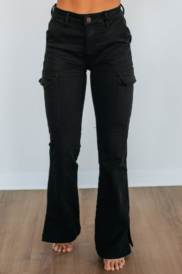 Kayley Risen Cargo Jeans - Black Wash - Image 5