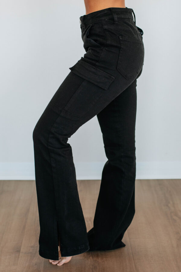 Kayley Risen Cargo Jeans - Black Wash - Image 6
