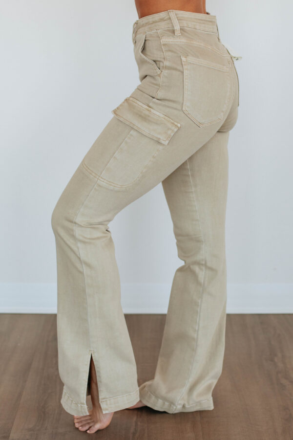 Kayley Risen Cargo Jeans - Sand - Image 2