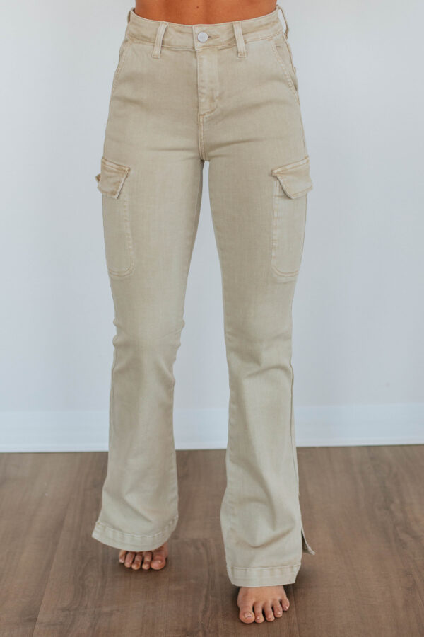 Kayley Risen Cargo Jeans - Sand - Image 3