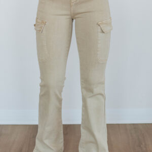 Kayley Risen Cargo Jeans - Sand