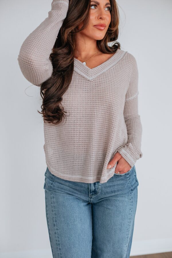 Korin Knit Top - Stone - Image 2