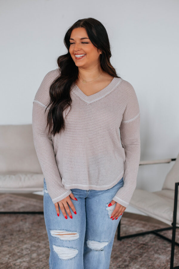 Korin Knit Top - Stone - Image 4