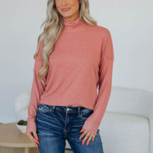 Marceline Long Sleeve Top - Salmon