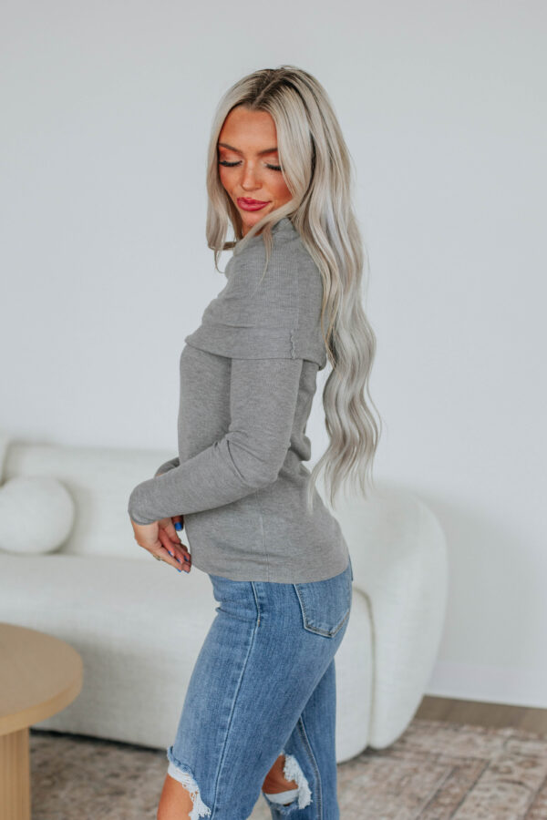 No Hard Feelings Top - Heather Grey - Image 3