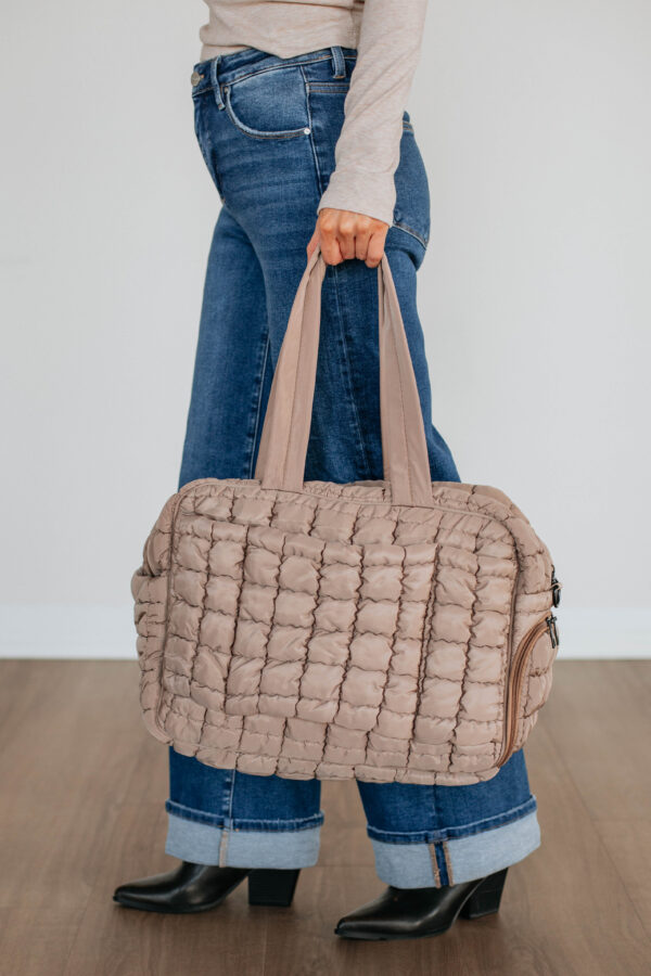 Off The Grid Quilted Weekender Bag - Tan - Image 2