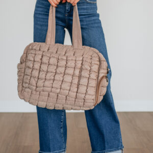 Off The Grid Quilted Weekender Bag - Tan