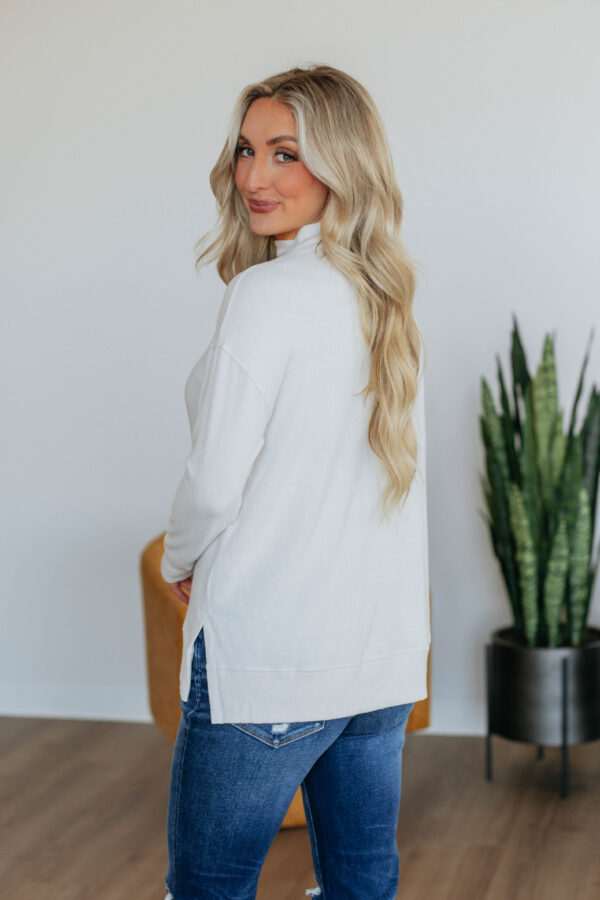 Rachelle Mock Neck Top - Oatmeal - Image 5